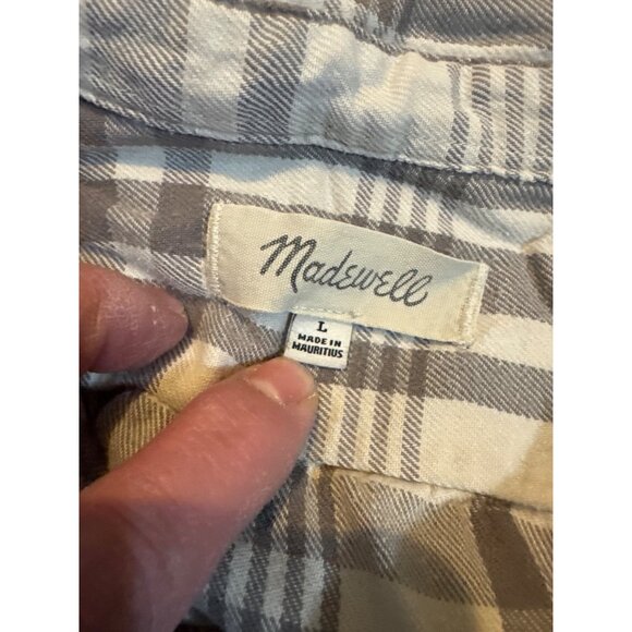 Madewell Mens Plaid Button-Up Cotton Shirt Large - Picture 3 of 9
